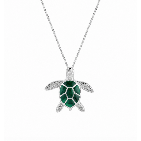 Sterling Silver Malachite Necklace Blue Marlin Jewelry, Inc. Islamorada, FL