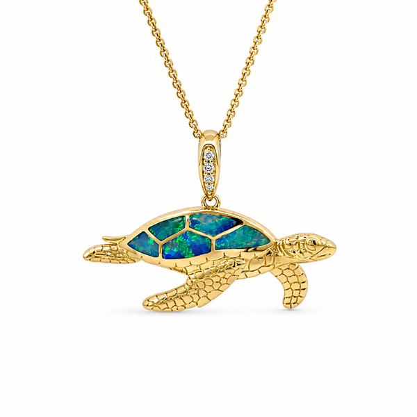 14K Diamond and Opal Turtle Necklace Blue Marlin Jewelry, Inc. Islamorada, FL