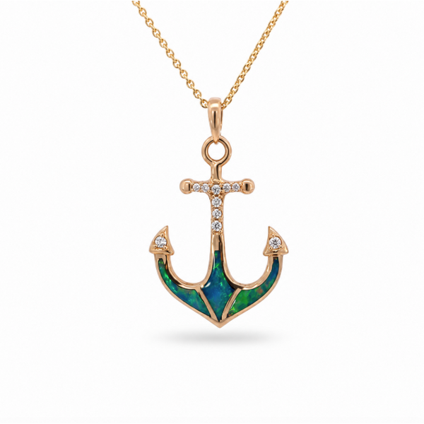 14K Yellow Gold Opal Necklace Blue Marlin Jewelry, Inc. Islamorada, FL