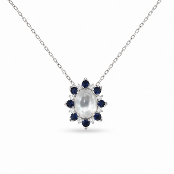 14K White Gold Moonstone Necklace Blue Marlin Jewelry, Inc. Islamorada, FL