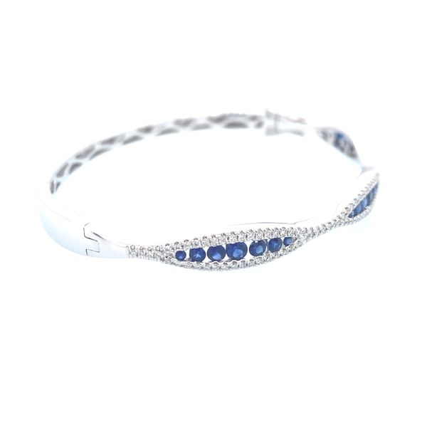 Kattan Blue Sapphire/Diamond Bangle Image 4 Blue Marlin Jewelry, Inc. Islamorada, FL