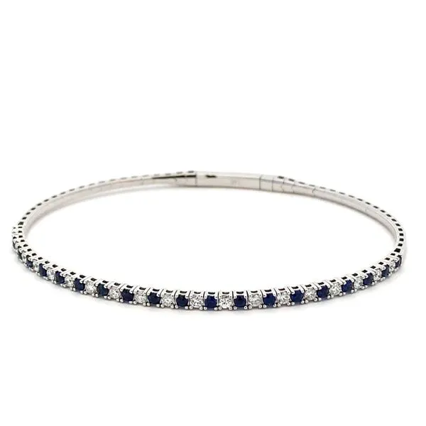 14KW Diamond and Sapphire Flex Bangle Blue Marlin Jewelry, Inc. Islamorada, FL