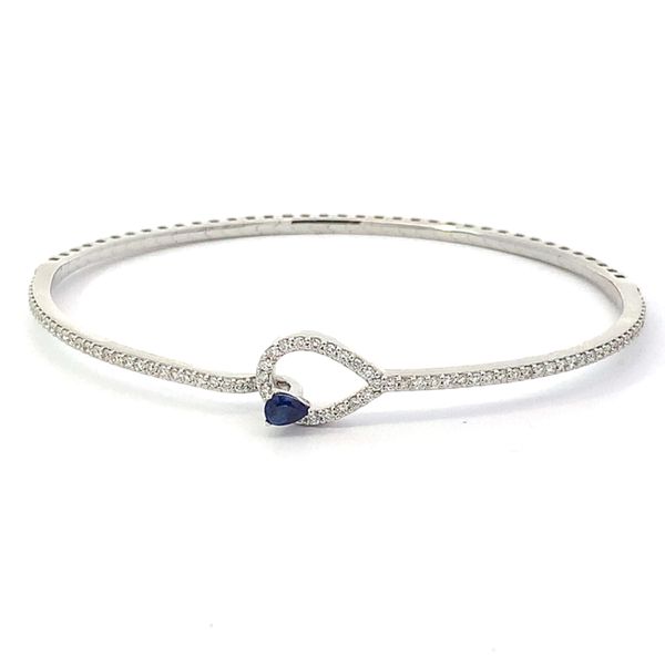 14KW Flex Gold Bangle with Diamonds and Sapphire Blue Marlin Jewelry, Inc. Islamorada, FL