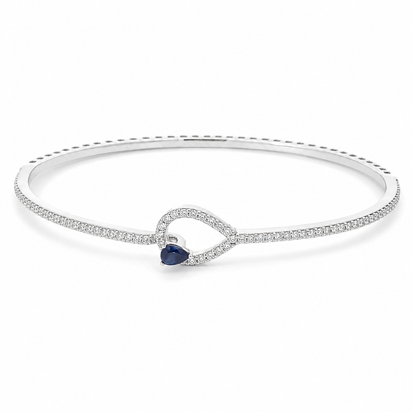 14KW Flex Gold Bangle with Diamonds and Sapphire Blue Marlin Jewelry, Inc. Islamorada, FL
