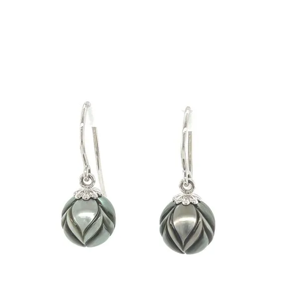 Galatea Carved Tulip Pearl Earrings Blue Marlin Jewelry, Inc. Islamorada, FL