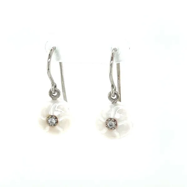Galatea Plumeria Flower Aloha Pearl Earrings Blue Marlin Jewelry, Inc. Islamorada, FL