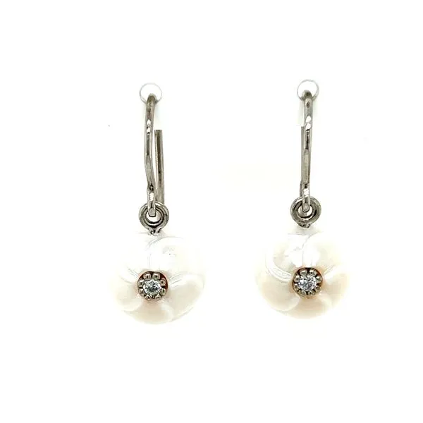 Galatea Plumeria Flower Aloha Pearl Earrings Blue Marlin Jewelry, Inc. Islamorada, FL