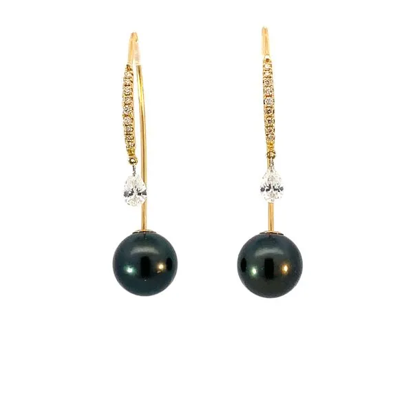 18K Diamond Tahitian Pearl Earrings Blue Marlin Jewelry, Inc. Islamorada, FL