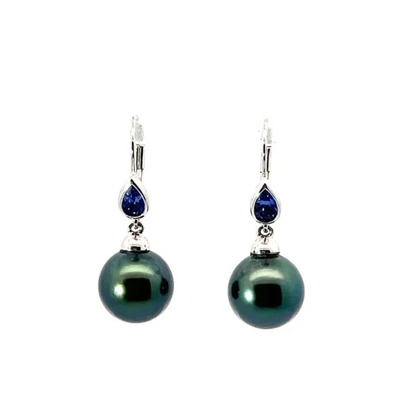 DENNY WONG TANZANITE AND TAHITIAN LEVERBACK PEARL EARRINGS Blue Marlin Jewelry, Inc. Islamorada, FL