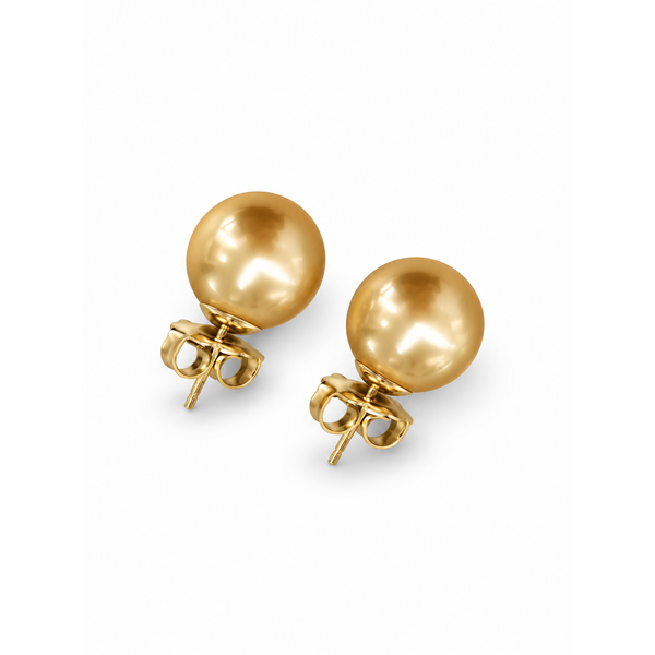 18K Yellow Gold Gold South Sea Stud Pearl Earrings Blue Marlin Jewelry, Inc. Islamorada, FL