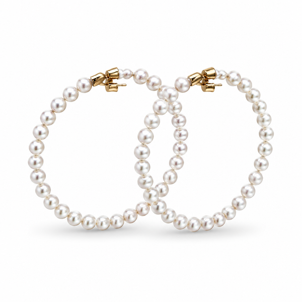 14K Akoya Hoop Earrings  Blue Marlin Jewelry, Inc. Islamorada, FL