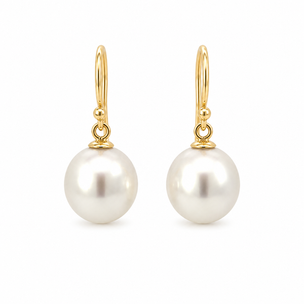 14K Yellow Gold Dangle Pearl Earrings Blue Marlin Jewelry, Inc. Islamorada, FL