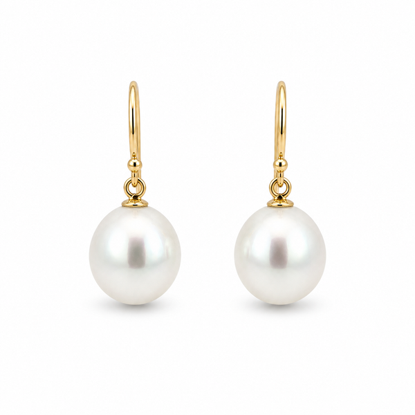 14K Yellow Gold Dangle Pearl Earrings Blue Marlin Jewelry, Inc. Islamorada, FL
