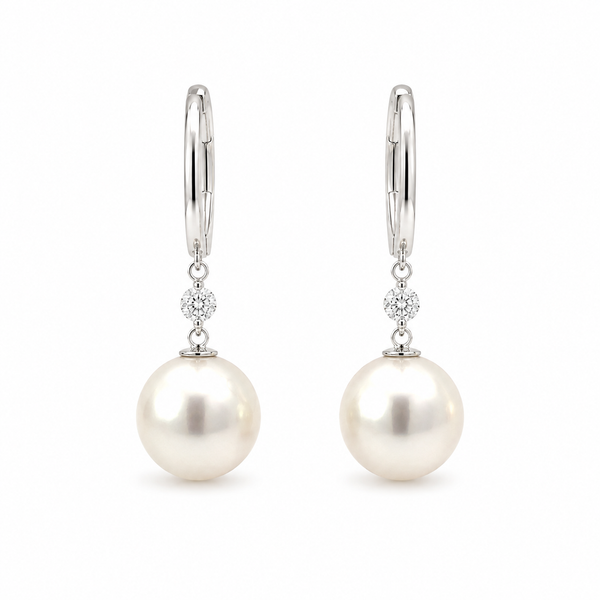 18K White Gold Akoya Dangle Pearl Earrings Blue Marlin Jewelry, Inc. Islamorada, FL