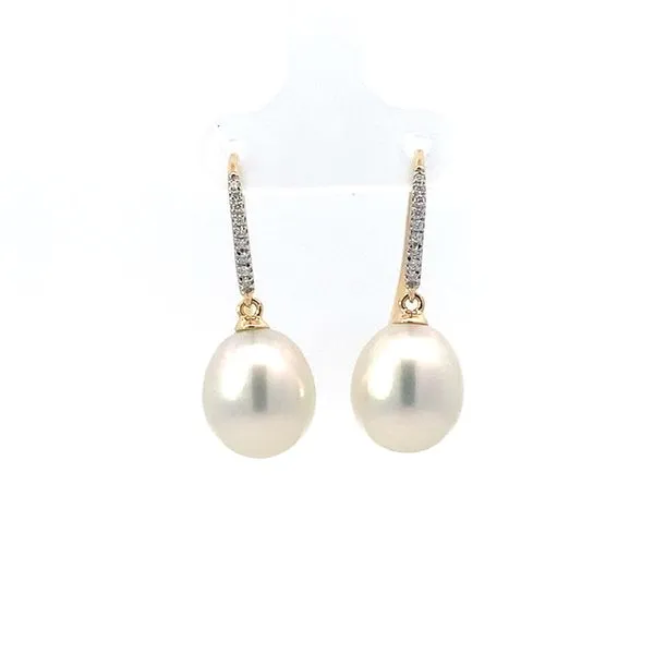 18K White South Sea Pearl Hook Earrings Blue Marlin Jewelry, Inc. Islamorada, FL