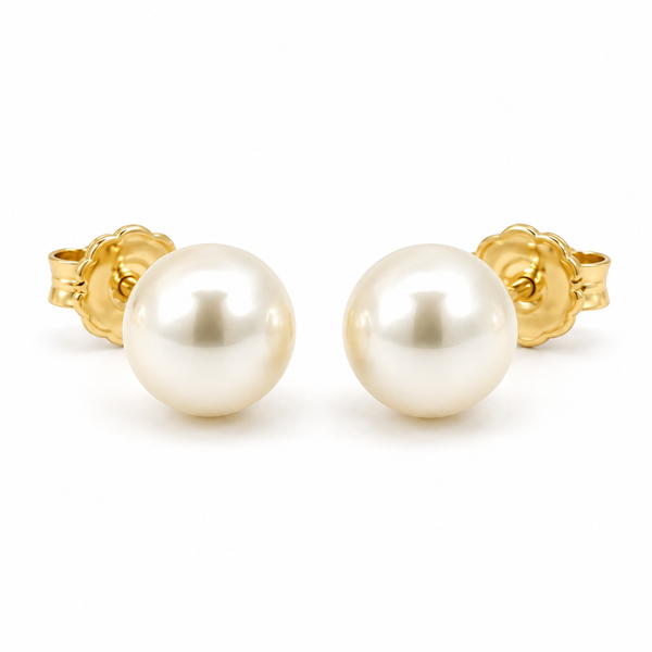 14K Yellow Gold Stud Pearl Earrings Blue Marlin Jewelry, Inc. Islamorada, FL