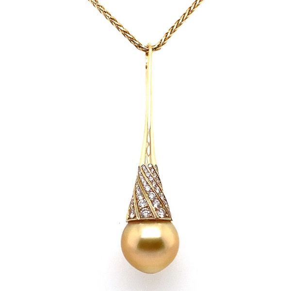Jewelmer Goutte d'Or Golden South Pearl Pendant with Diamonds Blue Marlin Jewelry, Inc. Islamorada, FL