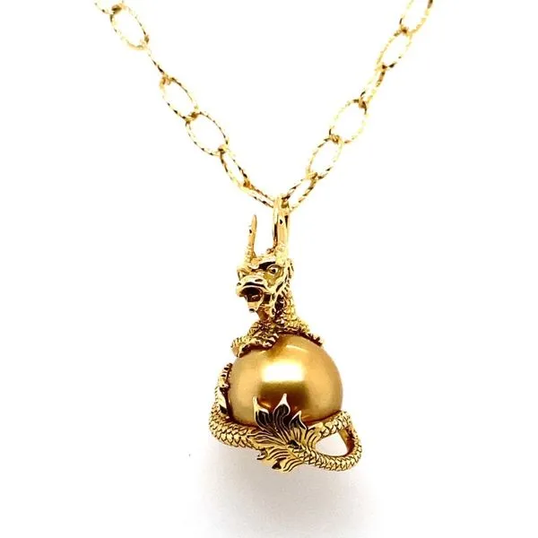 Jewelmer Golden South Sea Lucky Dragon Pearl Pendant Blue Marlin Jewelry, Inc. Islamorada, FL