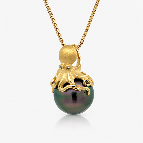 14K Tahitian Pearl Octopus Pendant Blue Marlin Jewelry, Inc. Islamorada, FL