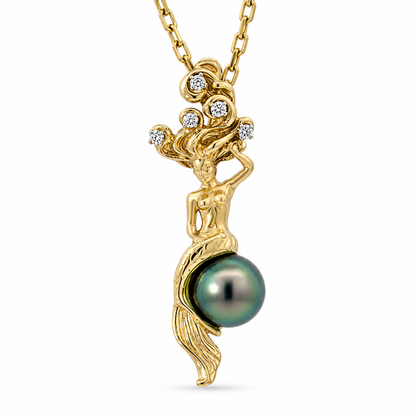 14K Yellow Gold Tahitian Pearl Pendant Blue Marlin Jewelry, Inc. Islamorada, FL