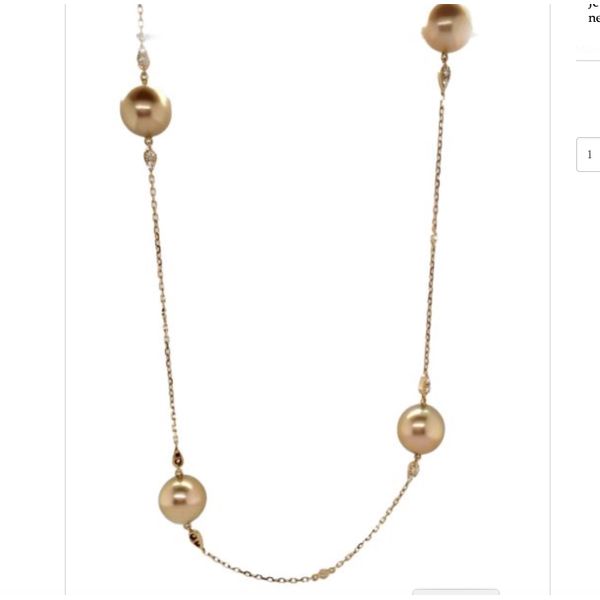 Jewelmer Golden South Sea Pearl Necklace with Diamonds Blue Marlin Jewelry, Inc. Islamorada, FL