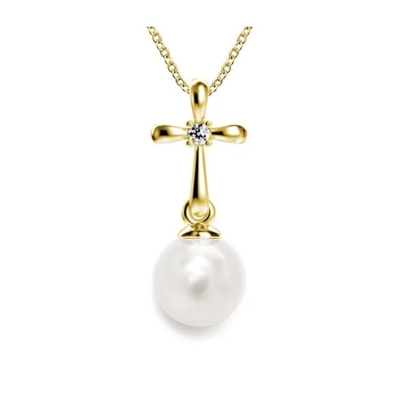 Galatea Grace Bible Pearl Cross Pendant/Necklace Blue Marlin Jewelry, Inc. Islamorada, FL