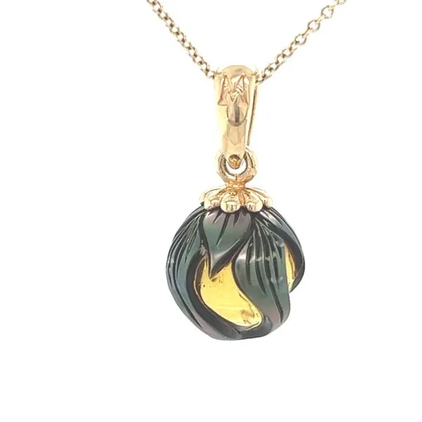 Galatea Carved Tahitian Amber Pearl Necklace Blue Marlin Jewelry, Inc. Islamorada, FL