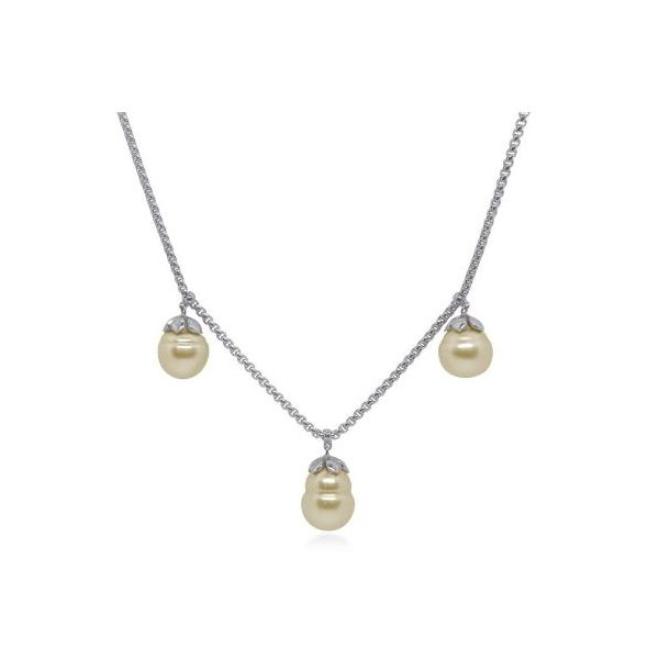 ALOR Grey Chain Triple Drop Yellow South Sea Pearl Necklace Blue Marlin Jewelry, Inc. Islamorada, FL