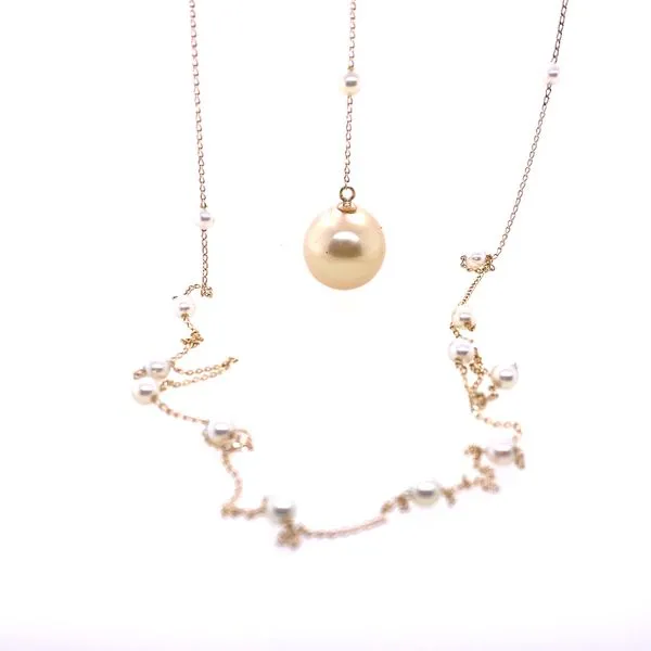 Blue Marlin Signature Pearl Akoya and Golden South Sea Y Necklace Blue Marlin Jewelry, Inc. Islamorada, FL