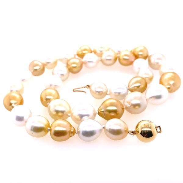 Blue Marlin Signature Pearl  Golden and White South Sea Strand/Necklace Image 2 Blue Marlin Jewelry, Inc. Islamorada, FL