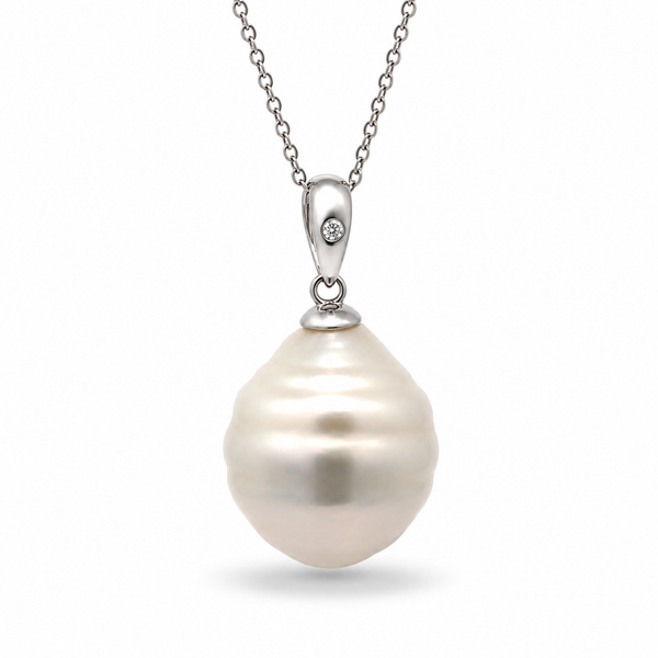 14K White Gold White South Sea Pearl Necklace Blue Marlin Jewelry, Inc. Islamorada, FL