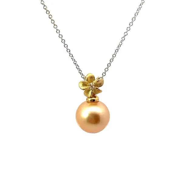 DENNY WONG PLUMERIA GOLDEN SOUTH SEAS PEARL NECKLACE Blue Marlin Jewelry, Inc. Islamorada, FL