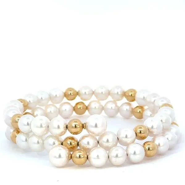 18K Beads with Akoya Pearl Bracelet Blue Marlin Jewelry, Inc. Islamorada, FL