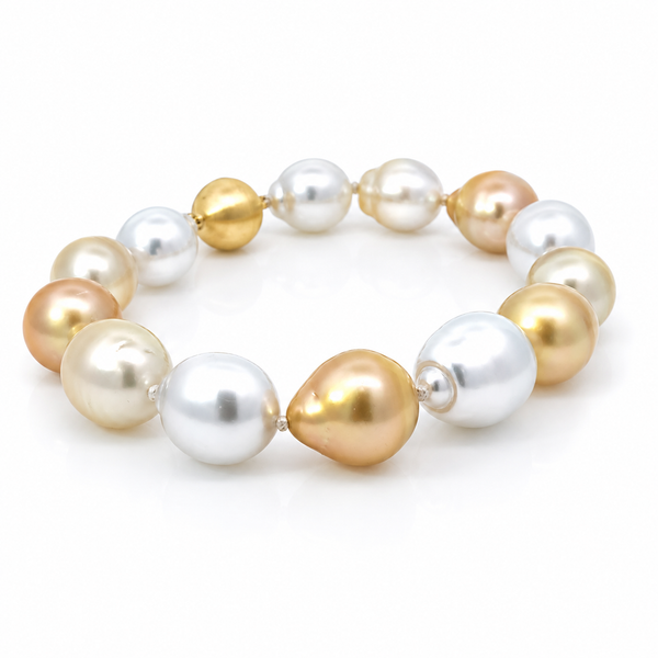 Gold and White South Sea Pearl Bracelet Blue Marlin Jewelry, Inc. Islamorada, FL