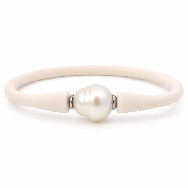 White South Sea Pearl White Silicone Bracelet Blue Marlin Jewelry, Inc. Islamorada, FL