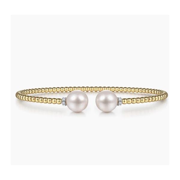 14K BEADED OPEN PEARL BANGLE Blue Marlin Jewelry, Inc. Islamorada, FL