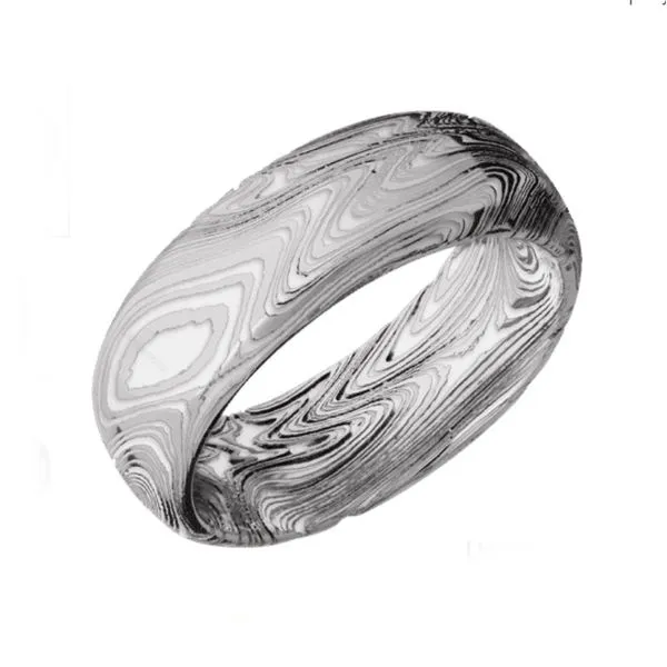 Lashbrook Men's Cobalt Chrome Wedding Band with Black Dinosa