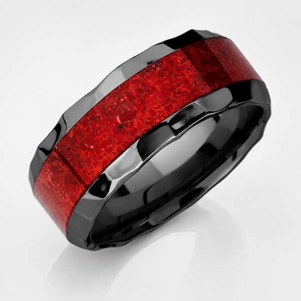 Lashbrook Men's Coral Inlay Wedding Band Blue Marlin Jewelry, Inc. Islamorada, FL