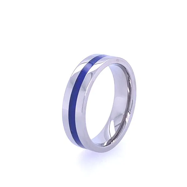 Lashbrook Men's Lapis Wedding Band Image 2 Blue Marlin Jewelry, Inc. Islamorada, FL