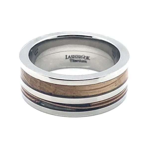 Lashbrook Men's Guitar/ Whiskey Barrel Inlay  Wedding Band Blue Marlin Jewelry, Inc. Islamorada, FL