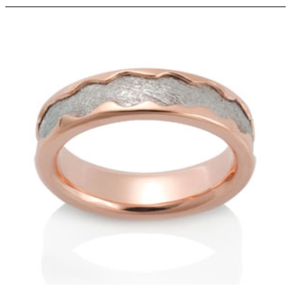 Chris Ploof Designs Arcturus Meteorite with 14K Red Gold Wedding Band/ Ring Blue Marlin Jewelry, Inc. Islamorada, FL