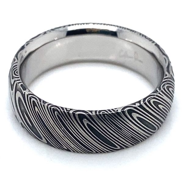 Chris Ploof Designs Wood Damascus Ring – Oxidized Wedding Band/ Ring Blue Marlin Jewelry, Inc. Islamorada, FL