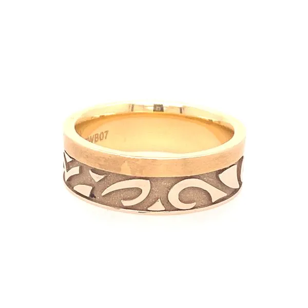 Men's Wave Wedding Band Image 2 Blue Marlin Jewelry, Inc. Islamorada, FL