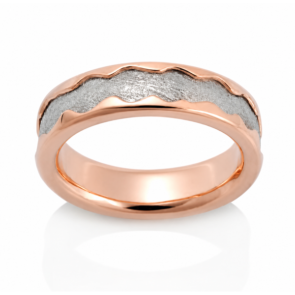 Chris Ploof Designs Arcturus Meteorite with 14K Red Gold Wedding Band/ Ring Blue Marlin Jewelry, Inc. Islamorada, FL