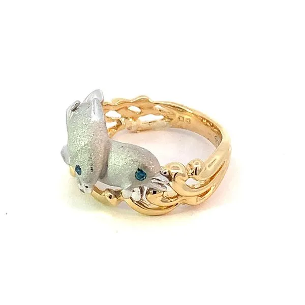 14K Two Tone Dolphin Ring Blue Marlin Jewelry, Inc. Islamorada, FL