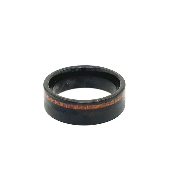 Black Tungsten and Koa Ring Image 2 Blue Marlin Jewelry, Inc. Islamorada, FL