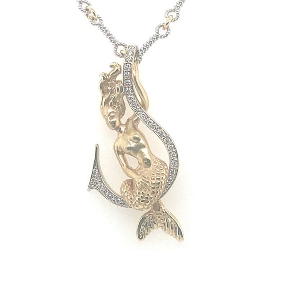 Steven Douglas Mermaid on Hook Pendant with Diamonds Blue Marlin Jewelry, Inc. Islamorada, FL
