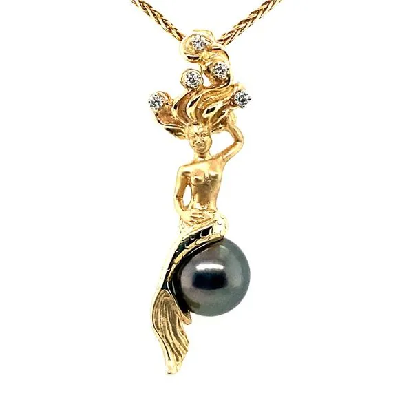 Steven Douglas Tahitian  Pearl Mermaid Slide Pendant with Diamonds Blue Marlin Jewelry, Inc. Islamorada, FL