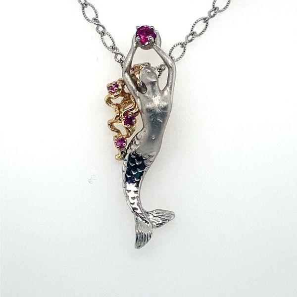 Steven Douglas Mermaid Pendant with Pink Sapphire Blue Marlin Jewelry, Inc. Islamorada, FL