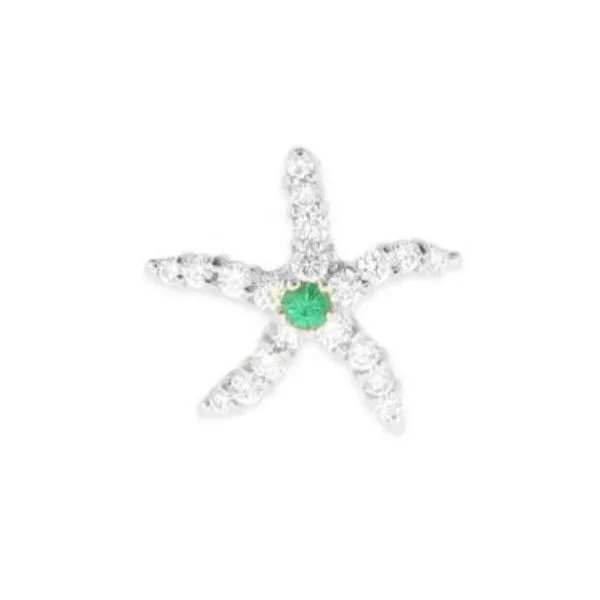 Diamond Starfish Pendant w Green Emerald Accent Blue Marlin Jewelry, Inc. Islamorada, FL